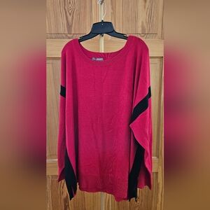 Kate Mallory Long Sleeve Blk & Red Sweater Size 3X